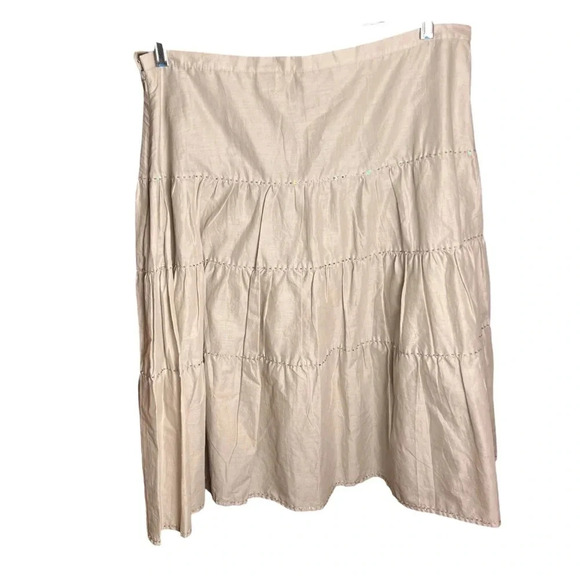 Talbots Womens Tan A Line beautiful beaded lines sparkle sophistication Sz 16 - Picture 6 of 13